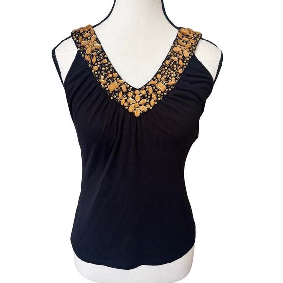 4 PC. GLAM Y2K GOTHIC CHIC BLACK LACE BEADED SPARKLE TOP BUNDLE SMALL - Picture 5 of 8